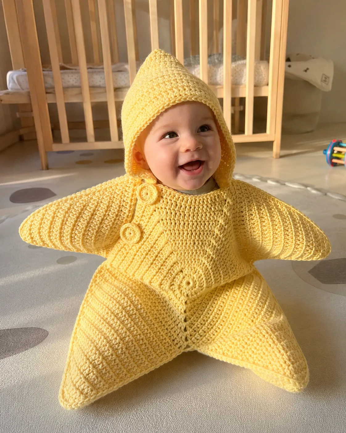 Baby wearing the Baby Star Suit